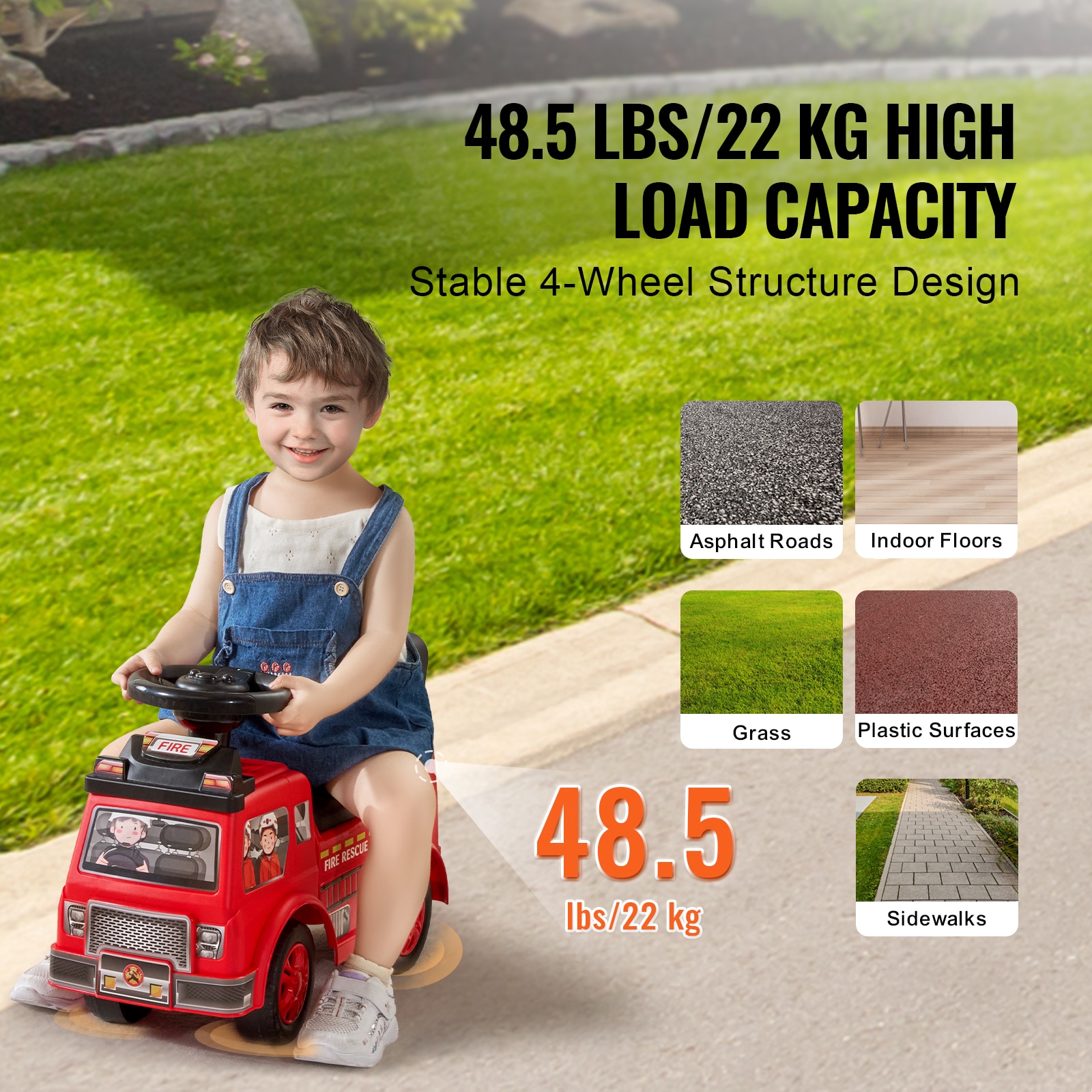 Classic Ride-on Car For Toddlers With Music And Storage, Red_voghion.com
